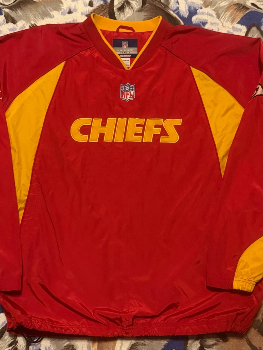 Reebok Red and Yellow Chiefs Windbreaker Jacket